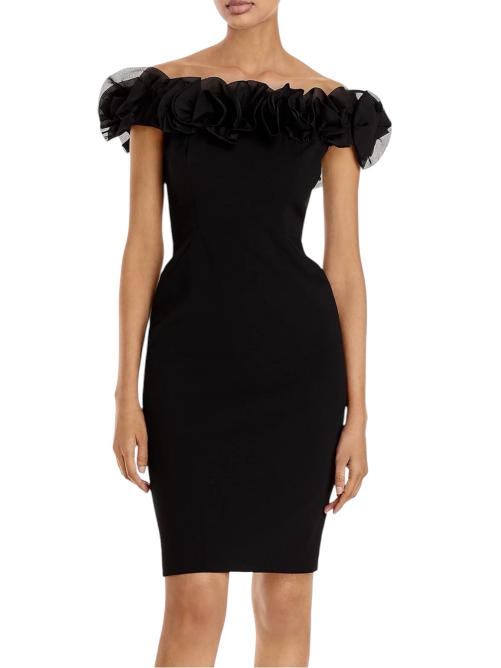 Aidan Mattox Off The Shoulder Ruffle Mini Cocktail Dress NWT